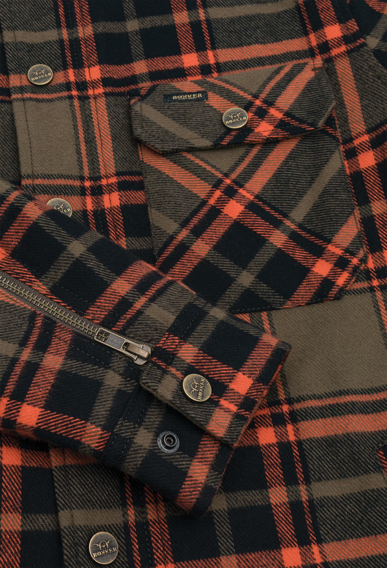 Rokker Colorado Rider Shirt Grøn/Orange MC Jakke