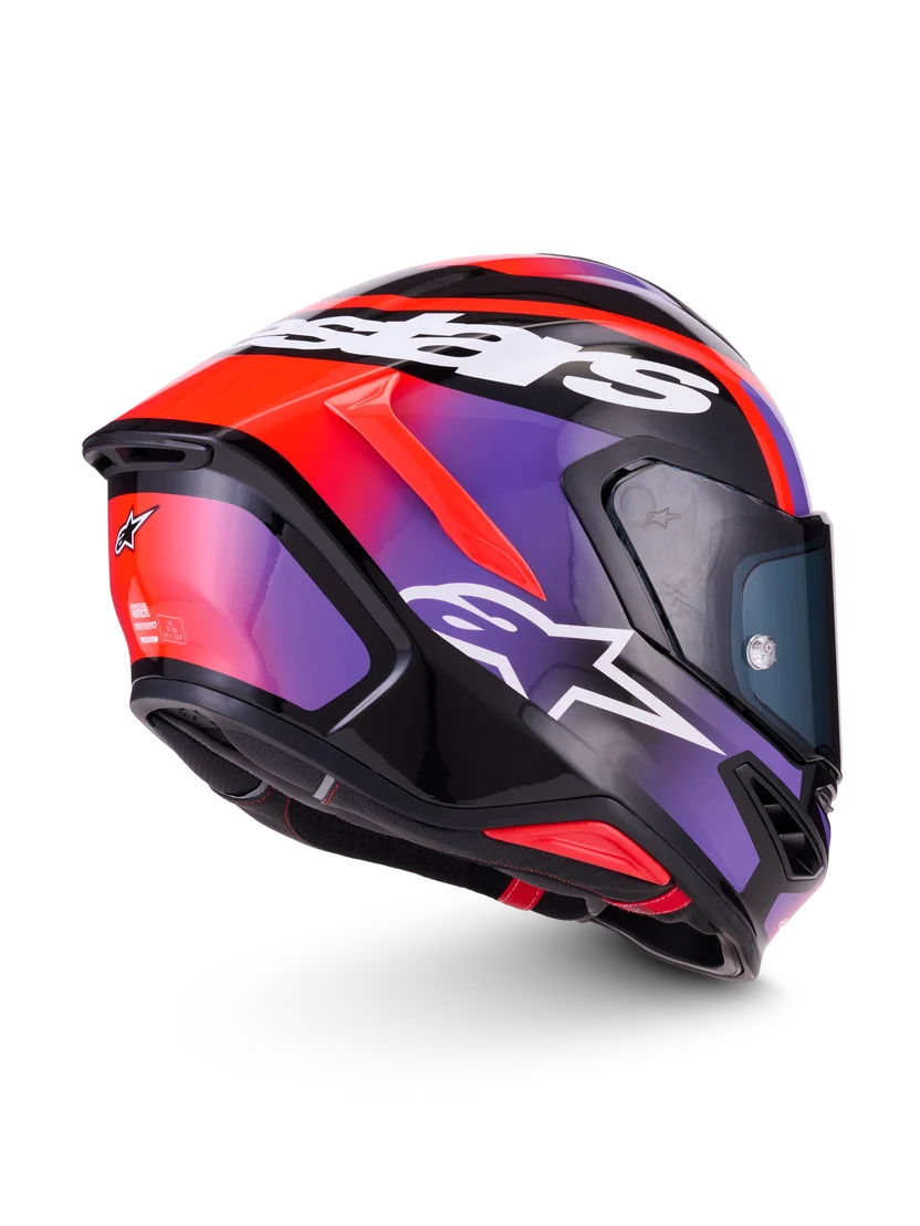 Alpinestars Supertech R7 Lumen Design Lilla Rød MC Hjelm