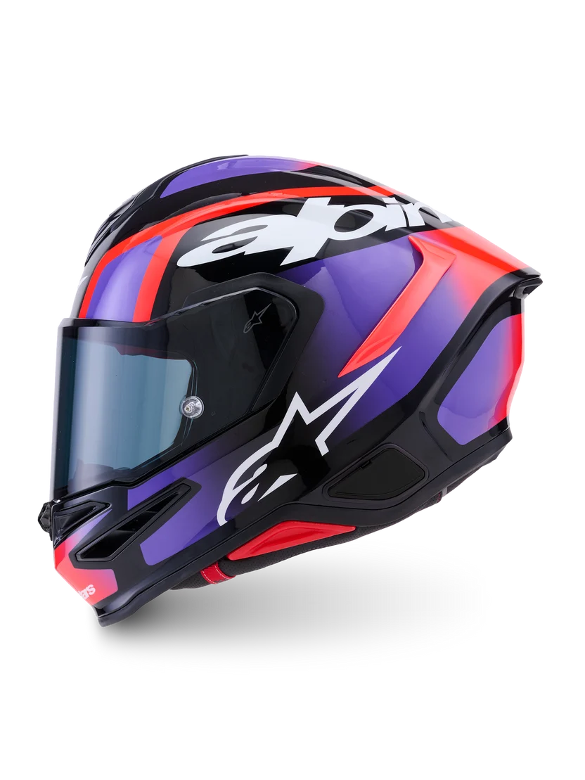 Alpinestars Supertech R7 Lumen Design Lilla Rød MC Hjelm