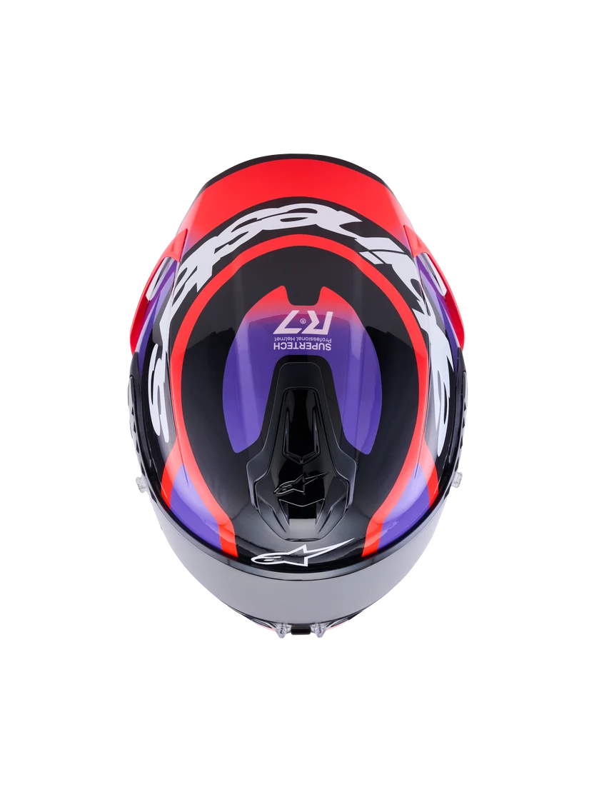 Alpinestars Supertech R7 Lumen Design Lilla Rød MC Hjelm