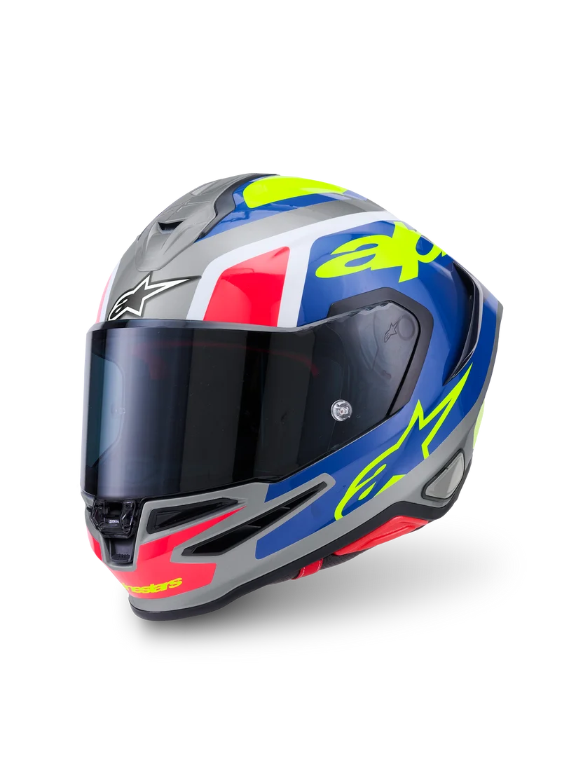 Alpinestars Supertech R7 Lumen Design Sølv Fluo Gul MC Hjelm