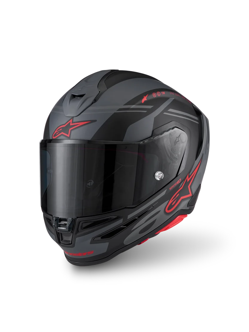 Alpinestars Supertech R7 Core Design Sort Grå MC Hjelm