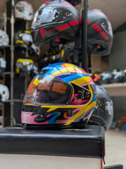 Boeri Retro Full-Face Hjelm Regnbue Design